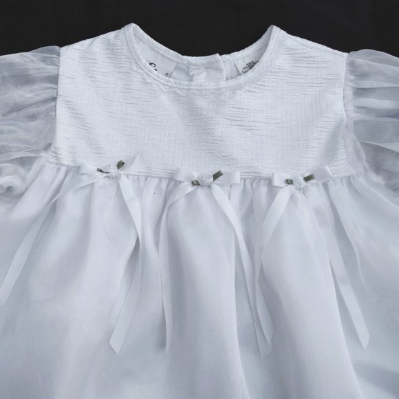 3T ROSE COTTAGE WHITE EMBROIDERED S/S DRESS - Picture 2 of 2